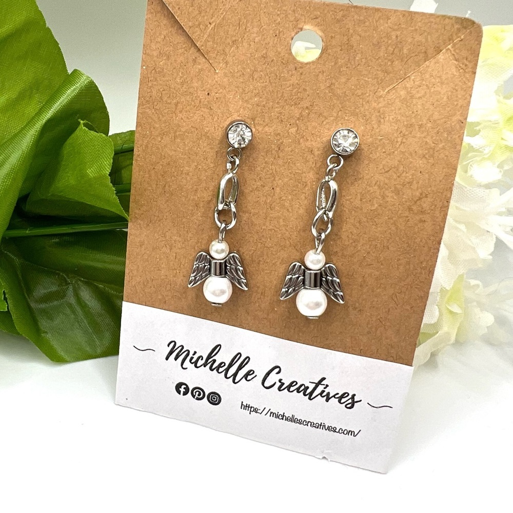 Handmade angel earrings. Hypoallergenic.